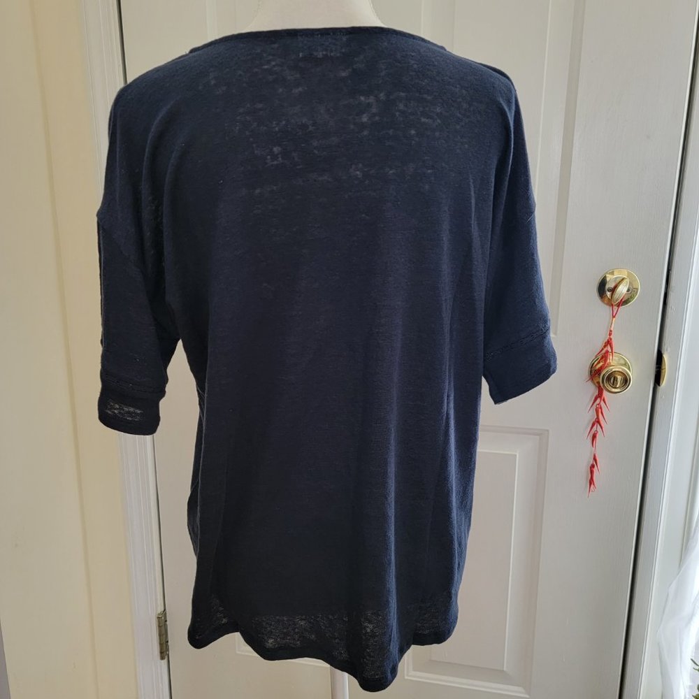 NWT J. Jill Linen Love Linen V-Neck Short Sleeve Top Size Small - Picture 3 of 9